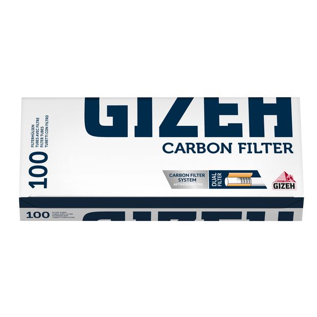 GIZEH Carbon Filter, Zigarettenhlsen mit Aktivkohlefilter, 100 Stck pro Box 50 Boxen (5000 Hlsen)