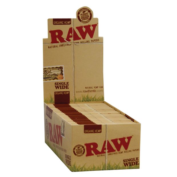 RAW Organic Single Wide kurze Blttchen Bio Hanf 5 Boxen (250x Booklets)