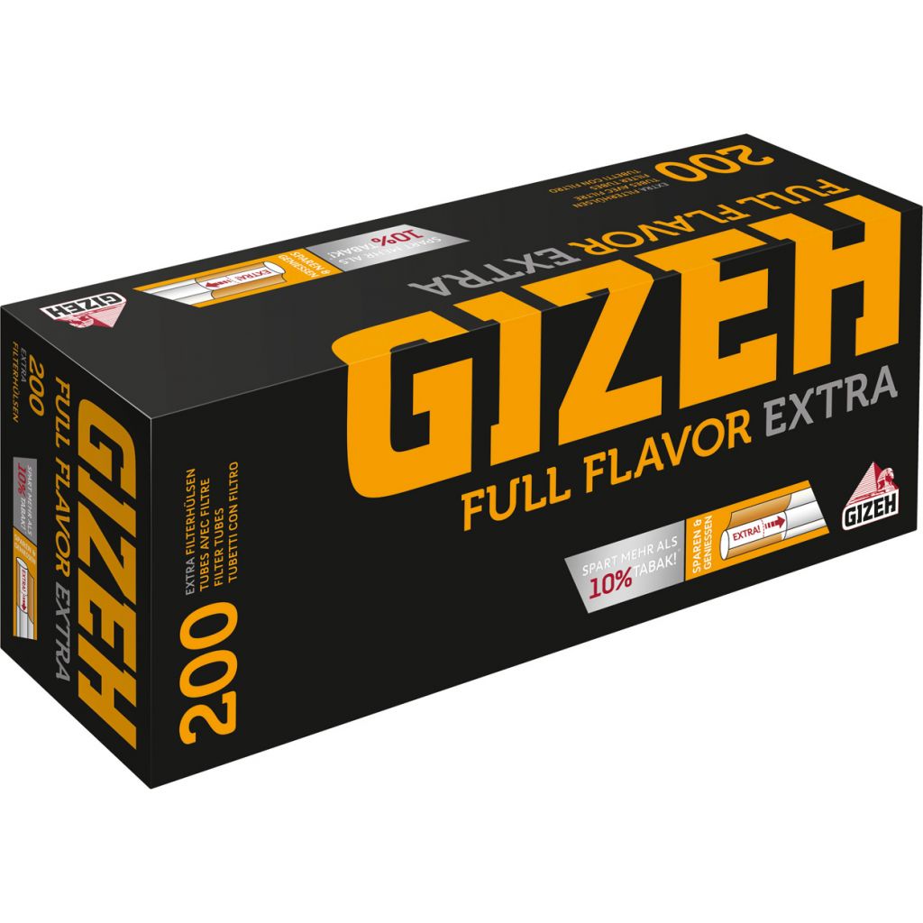 GIZEH Menthol Extra 200 Filter Sleeves Extra Long Filter 200 Tubes Per Box  50 Boxes (10,000 Tubes)