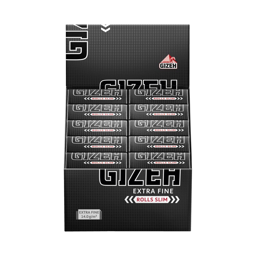  Gizeh 10x Black King Size Slim Papers Extra Fine with