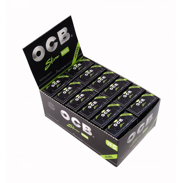 OCB Slim Rolls+Filters Rolling Papers and Tips in one package 2 boxes (48 packages)