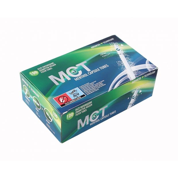 MCT Menthol Capsule Tubes Click Filtertubes  20 boxes (2000 tubes)