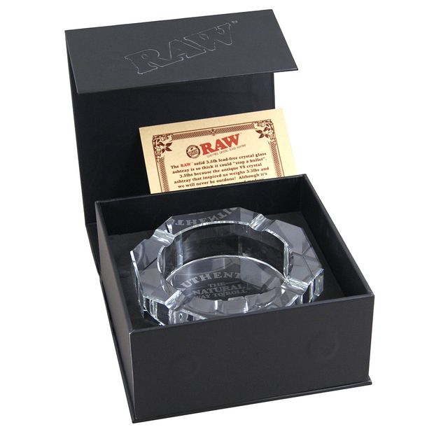 RAW lead-free Crystal Glass Ashtray, solid 3,3lb ashtray, retro-look 2 ashtrays