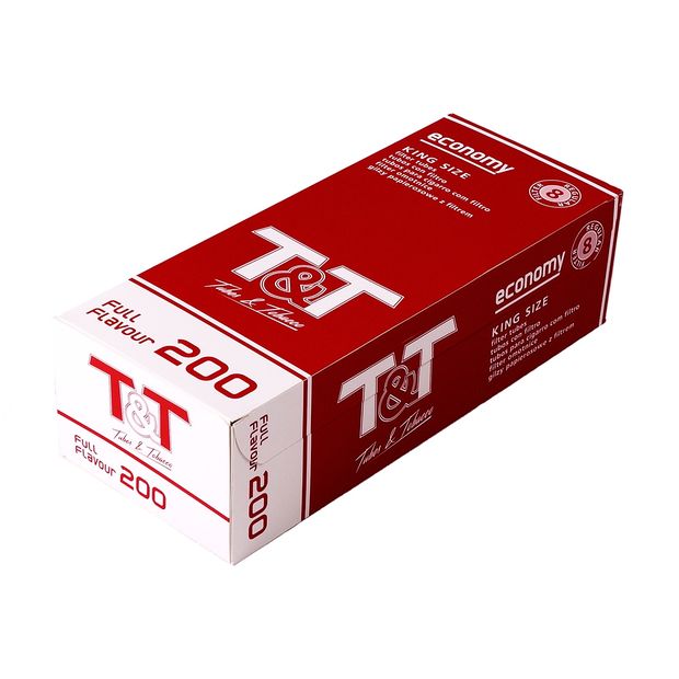 T&T Economy King Size Tubes, 200 Filterhlsen pro Box 5 Boxen (1000 Hlsen)