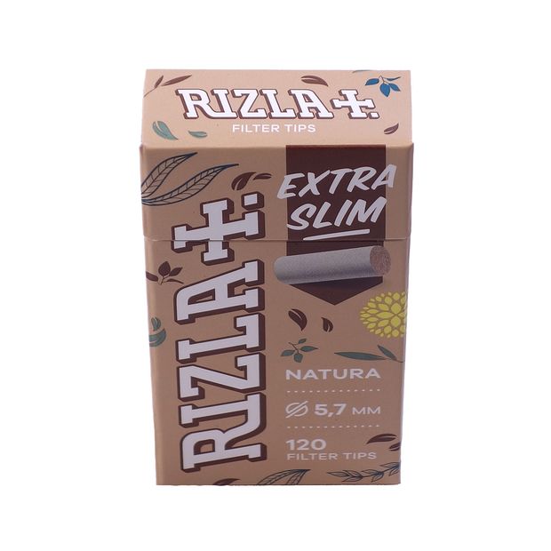 RIZLA Filtersticks Extra Slim Natura, 5,7 mm Durchmesser, 120 Filter pro Packung 10 Packungen (1.200 Filter)