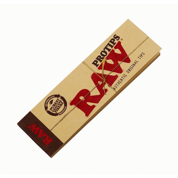 RAW PRO TIPS, unbleached and unperforated tips, 60 x 18 mm 12 booklets