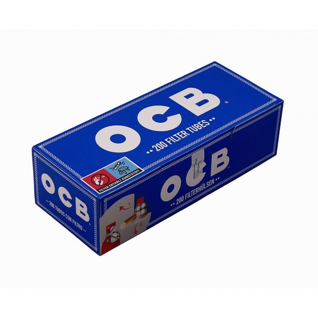 OCB Filter Tubes, 200 standard tubes per box, practical removal 25 boxes (5000 tubes)