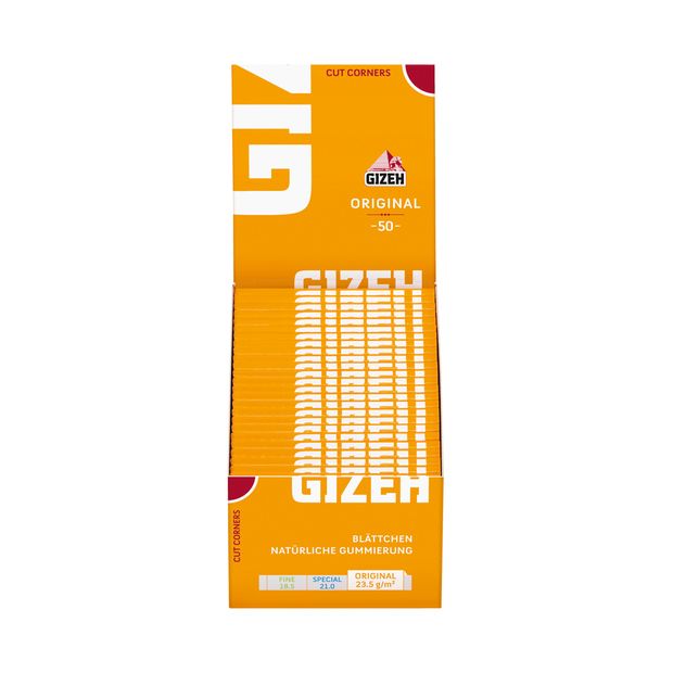 Gizeh Original gelb Blttchen Zigarettenpapier Papers Paper 250x Heftchen/Booklets (5 Boxen)