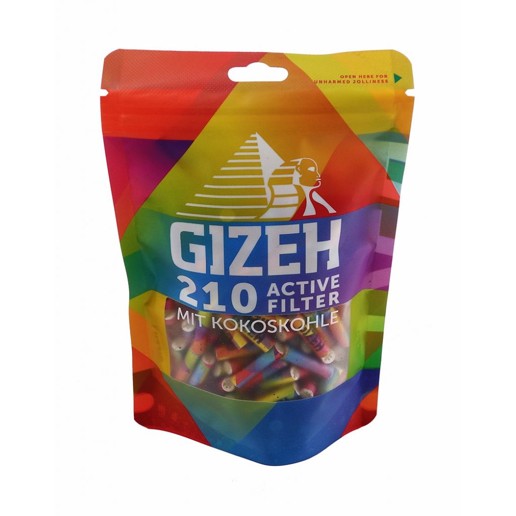 GIZEH Rainbow Active Filter 6 mm, multicolour look, 210s bag - Paperg,  27,49 €