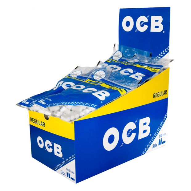 OCB Regular Filter, 7,5 x 15 mm, 100 Filter pro Beutel 1 Box (30 Beutel)