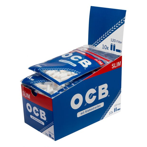 OCB Slim Filter, 6 x 15 mm, 120 filters per bag 3 boxes (30 bags)