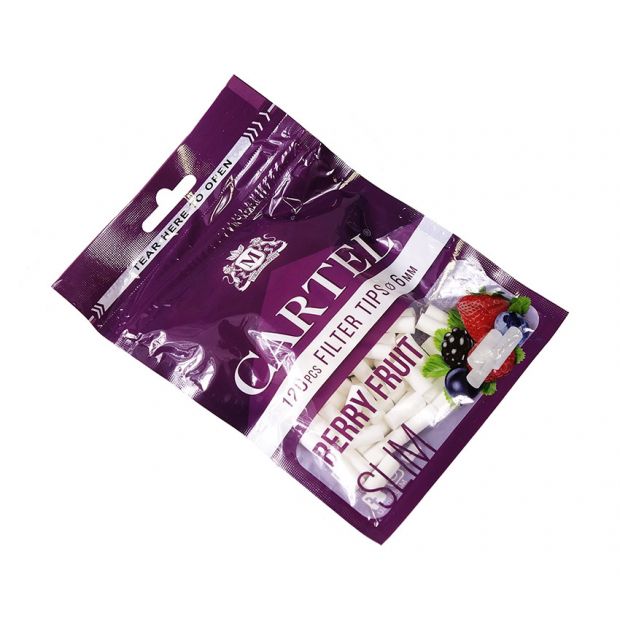 CARTEL Slim Filter Tips Purple, 6 x 15 mm 5 Beutel (ca. 600 Filter)