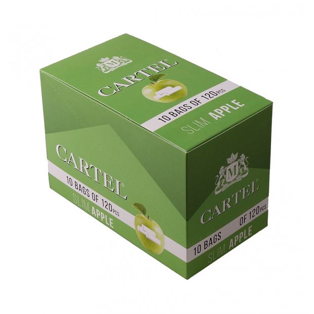 CARTEL Slim Filter Tips Apple, 6 x 15 mm 4 boxes (40 bags)