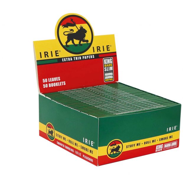 IRIE King Size Slim Extra Thin Papers Rastafari Style 1 Box (50 Booklets)