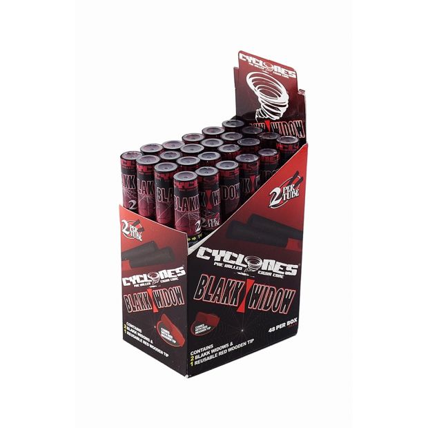 Cyclones BLAKK WIDOW, black medium cones with a fruity flavour 1 box (24 tubes)