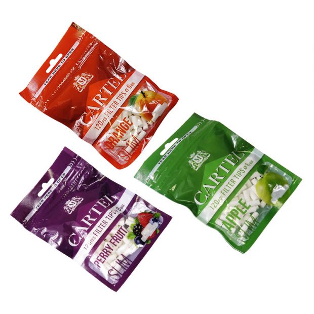 Bargain pack: 6 bags of CARTEL Slim filters, 3 different flavours, approx. 120 filters per bag