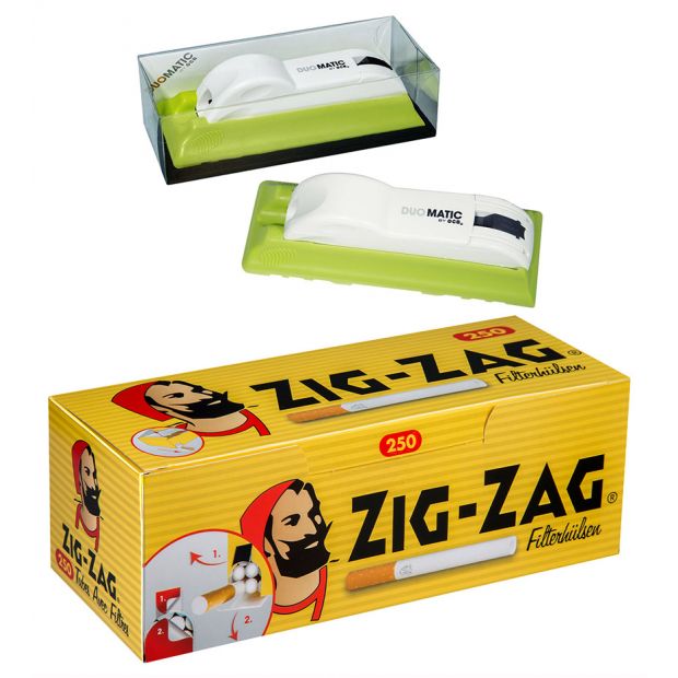 Spar-Set: 1 OCB DuoMatic Stopfgert + 8 Boxen ZIG-ZAG...