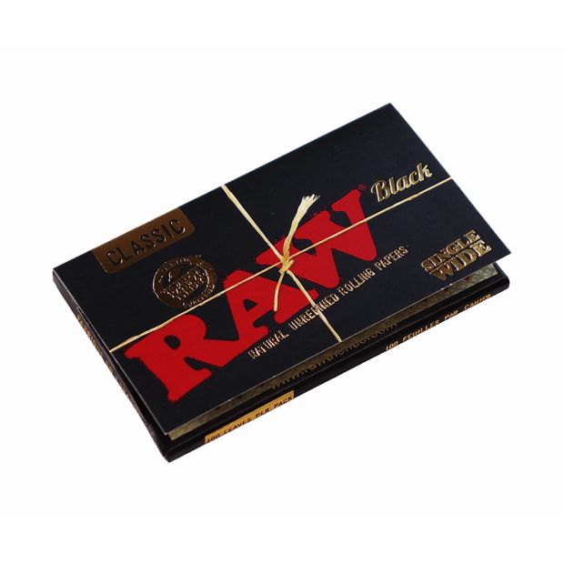 RAW Black Single Wide Doublewindow, ultra-dnne Regular Papers, 100 pro Heftchen 10 Heftchen