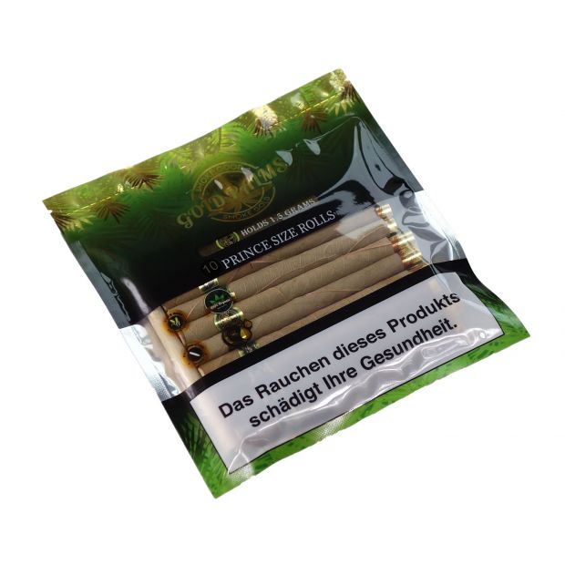 GOLD PALMS Prince Size Blunt Rolls, 10 pieces per pack 1 pack