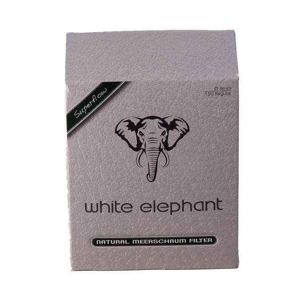 White Elephant Superflow Natur Meerschaumfilter 9mm, 150 Stk pro Packung